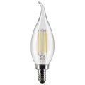 Satco 4-Watt CA10 LED - Clear - Candelabra Base - 2700K - 350 Lumens - 120 Volts, 2PK S21840